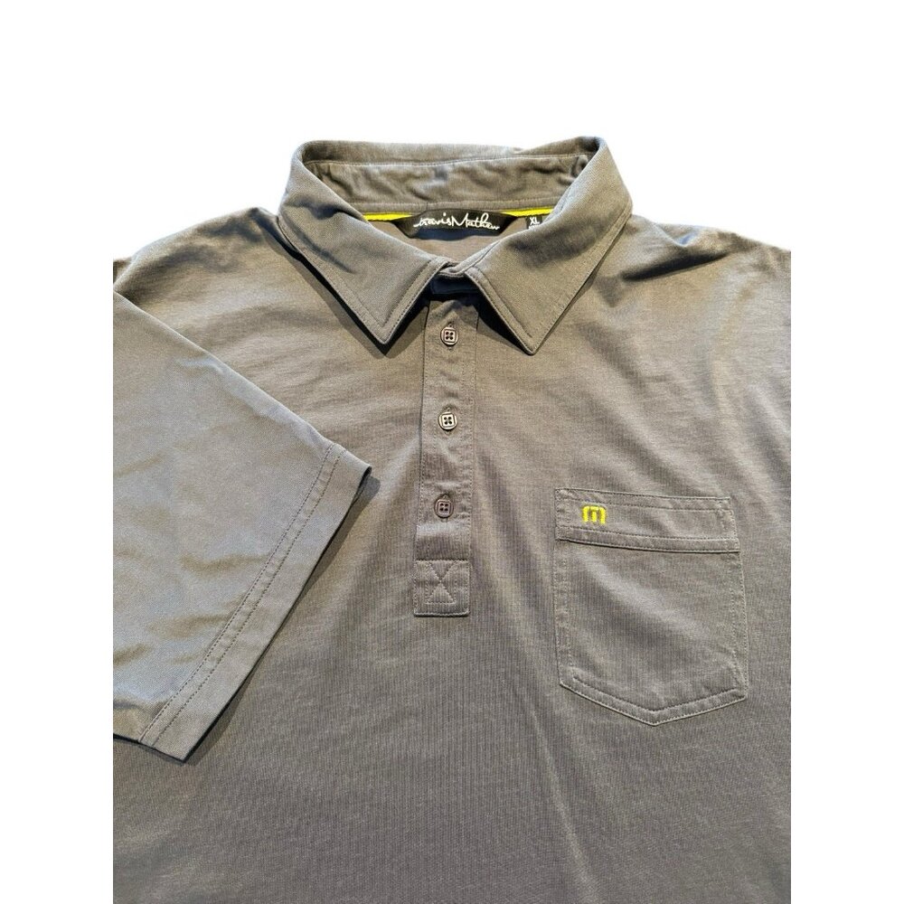 Men’s Travis Mathew XL Polo Gray Pocket Polo Prima Cotton